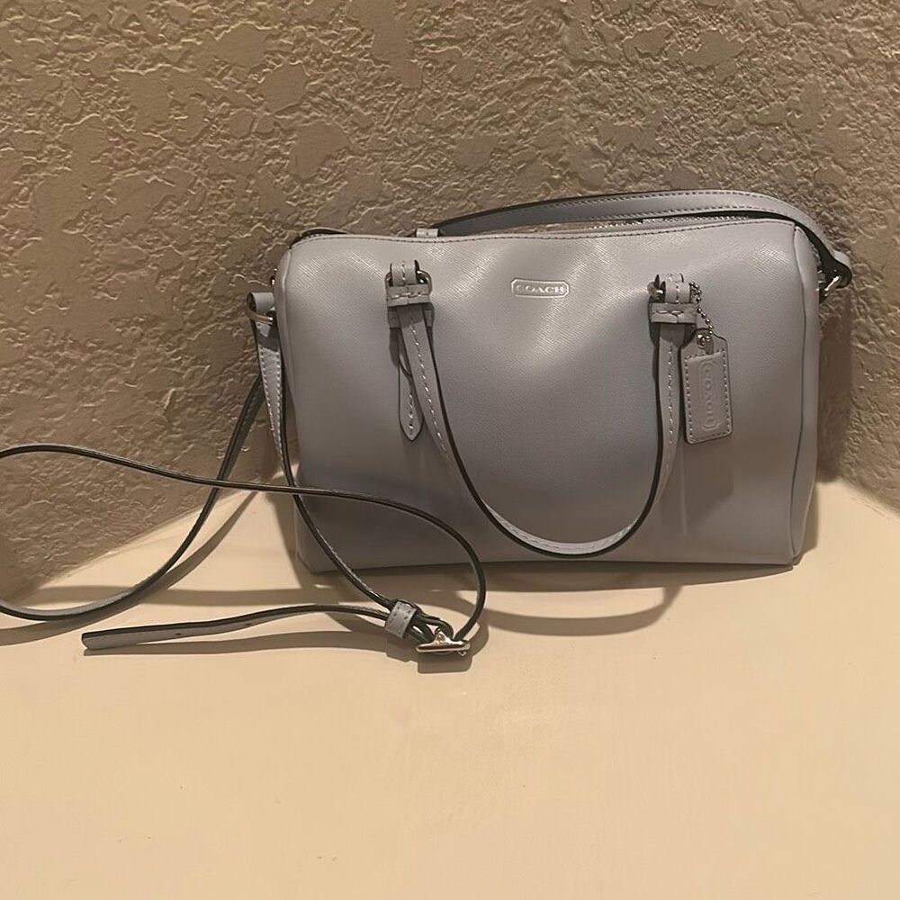 Coach Peyton Bennett Mini Satchel Purse Light Blue Shoulder Bag Structured